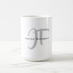 Taza De Café Monograma de nombre profesional elegante moderno