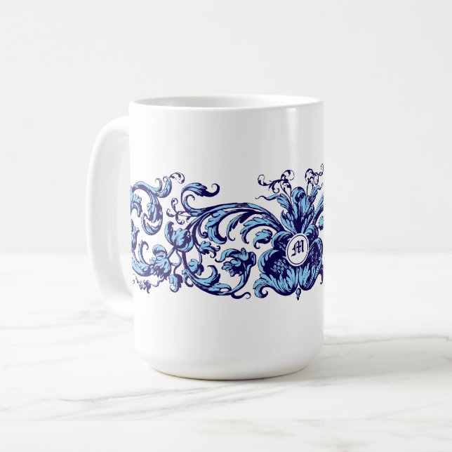 Taza De Café Monograma de ornamento de oliage ornato del siglo  (Anverso izquierdo)