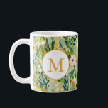Taza De Café Monograma de patrón acuarela flor verde colorida<br><div class="desc">Alegrarás tus mañanas con esta taza de monograma floral personalizada, que presenta un campo de flores silvestres amarillas y verdes pintadas a mano que rodean una inicial en negrita. Perfecta para café, té o un porta bolígrafos de escritorio, añade un toque alegre a cualquier hogar u oficina. Es un regalo...</div>