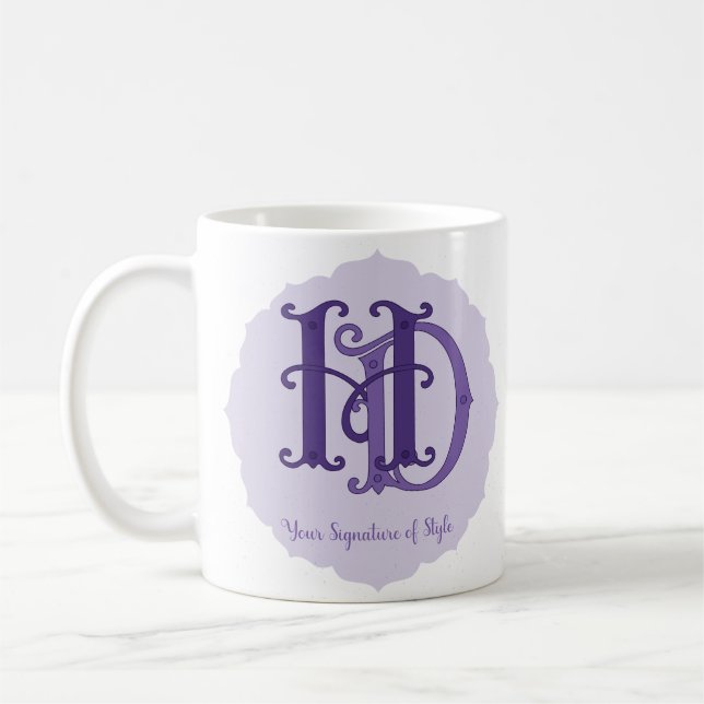 Taza De Café Monograma de personalizable - Regalo de Parejas Ca (Izquierda)