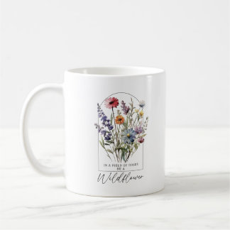 Taza De Café Monograma de Personalizado de Flor Silvestre en un