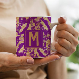 Taza De Café Monograma de Personalizado de mármol ruso de estil