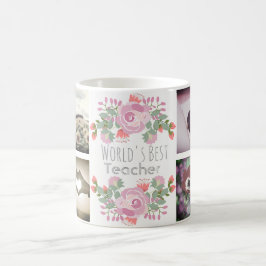Taza De Café Monograma de personalizado floral y imágenes