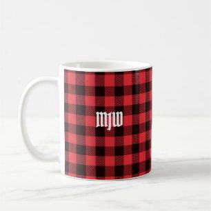Taza De Café Monograma de relleno de búfalo rojo
