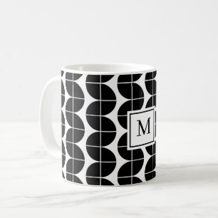 Taza De Café Monograma de resumen moderno de mediados de siglo