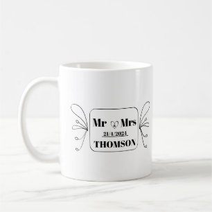 Taza De Café monograma de sr y sra