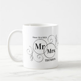Taza De Café monograma de sr y sra