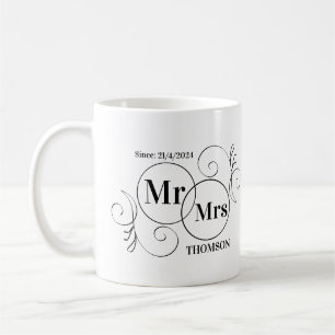 Taza De Café monograma de sr y sra