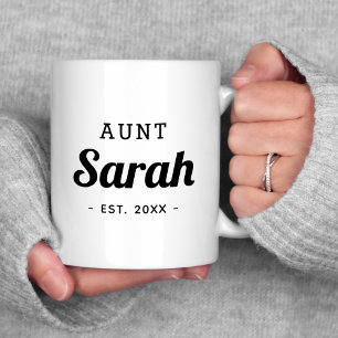 Taza De Café Monograma de tía personalizada