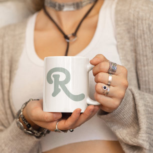 Taza De Café Monograma de tipografía moderna