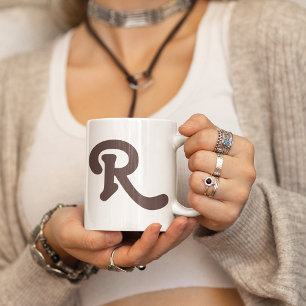 Taza De Café Monograma de tipografía moderna
