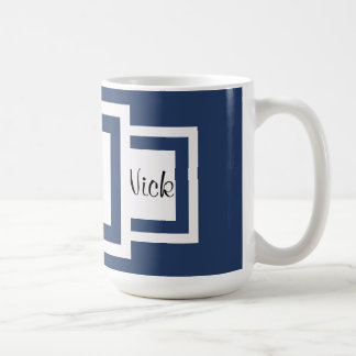 Taza De Café Monograma del azul del arándano