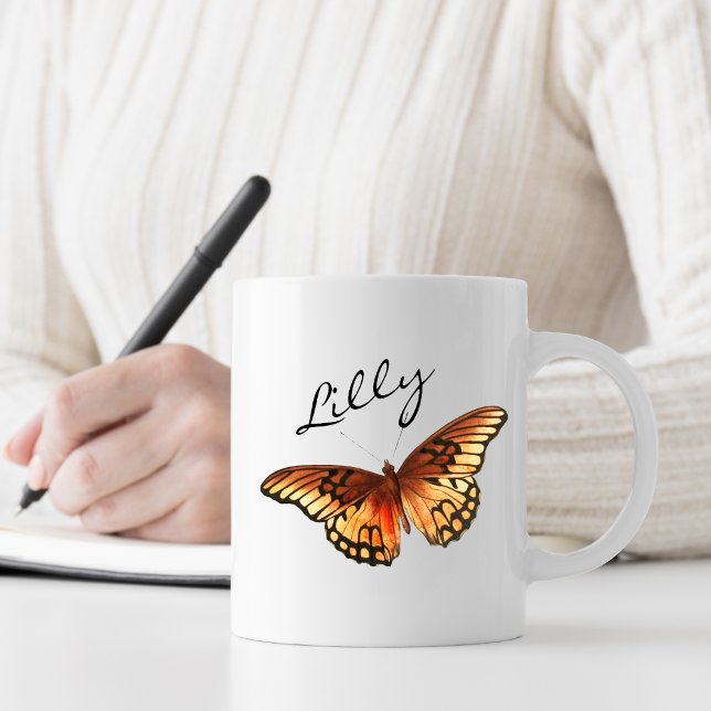 Taza De Café Monograma del guión de mariposa Girona (Subido por el creador)