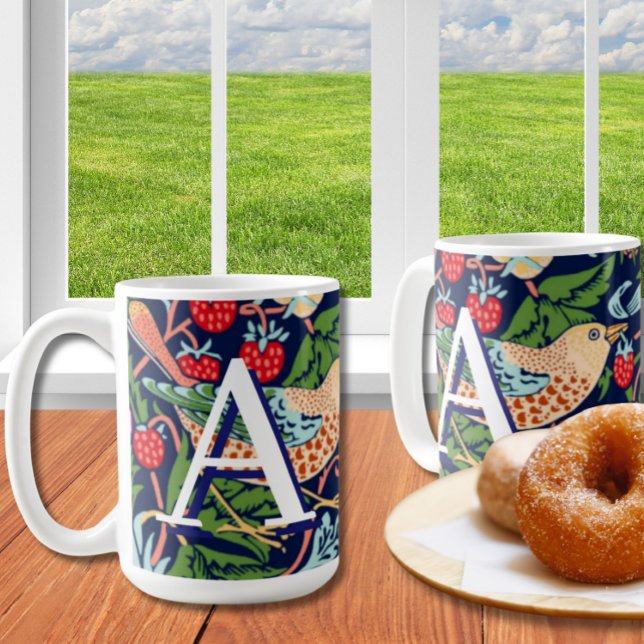 Taza De Café Monograma del "ladrón de fresa" William Morris (Subido por el creador)