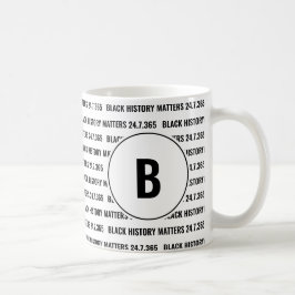 Taza De Café Monograma del mes de historia negra del personaliz