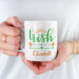 Taza De Café Monograma del orgullo irlandés divertido