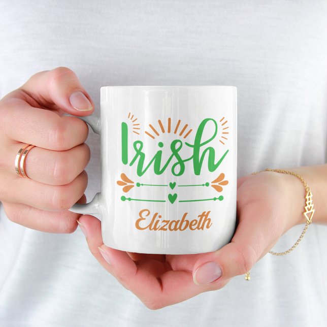 Taza De Café Monograma del orgullo irlandés divertido (Subido por el creador)