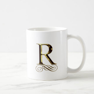 Taza De Café Monograma del oro" R" del VIP