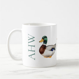 Taza De Café Monograma del pato malé preppy