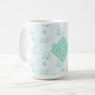 Taza De Café Monograma del patrón de tocador de ganso de país