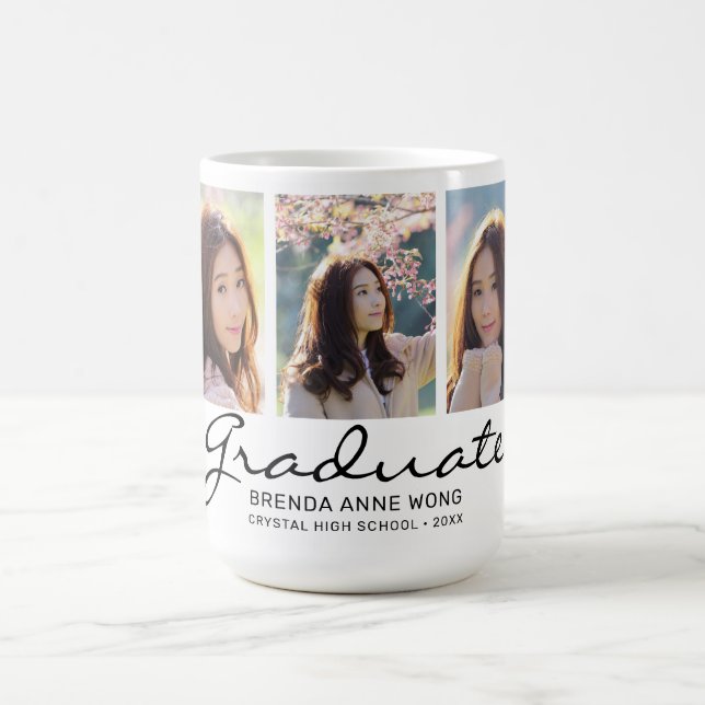 Taza De Café Monograma del Personalizado de fotos Graduado Mode (Centro)