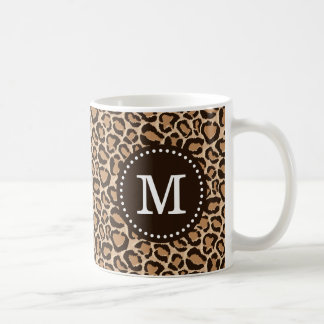 Taza De Café Monograma del Personalizado de impresión de Brown