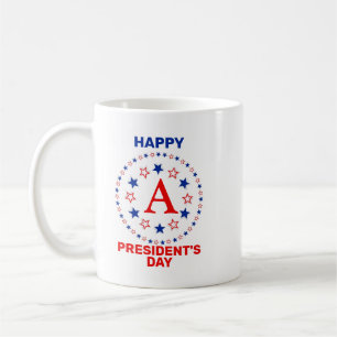 Taza De Café Monograma del personalizado del Día del Presidente