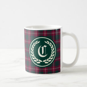 Taza De Café Monograma del tartán de Crawford del clan
