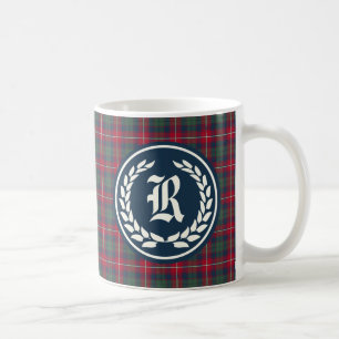 Taza De Café Monograma del tartán de Robertson del clan