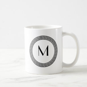 Taza De Café Monograma dominante griego del diseño