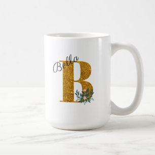 Taza De Café Monograma dorado de la letra B