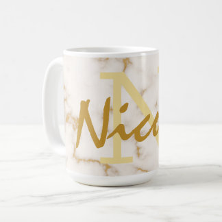 Taza De Café Monograma dorado e inicial