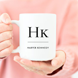 Taza De Café Monograma Elegante clásico nombre inicial personal