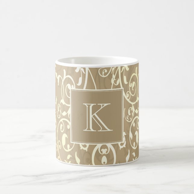 Taza De Café Monograma elegante de oro (Centro)
