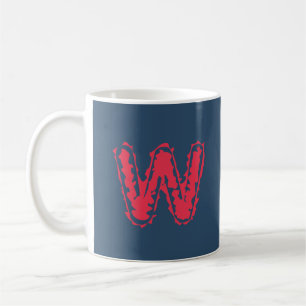 Taza De Café Monograma espeluznante enfrentando el rojo con el 