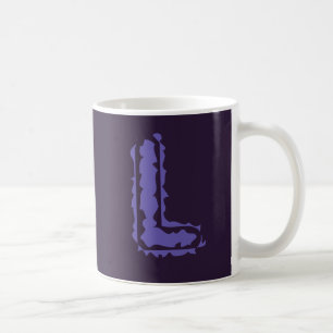 Taza De Café Monograma espeluznante morado en morado