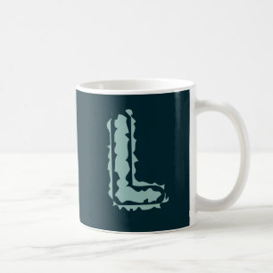 Taza De Café Monograma espeluznante verde en azul profundo
