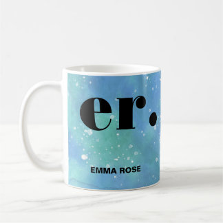 Taza De Café Monograma fantasía acuarela Estilismo Moderno Míni