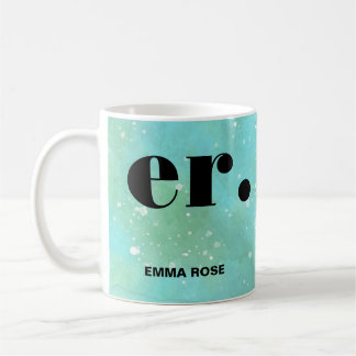 Taza De Café Monograma fantasía acuarela Estilismo Moderno Míni