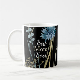 Taza De Café Monograma floral del mejor día de la madre