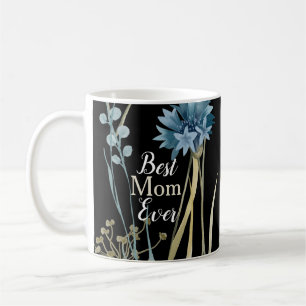 Taza De Café Monograma floral del mejor día de la madre