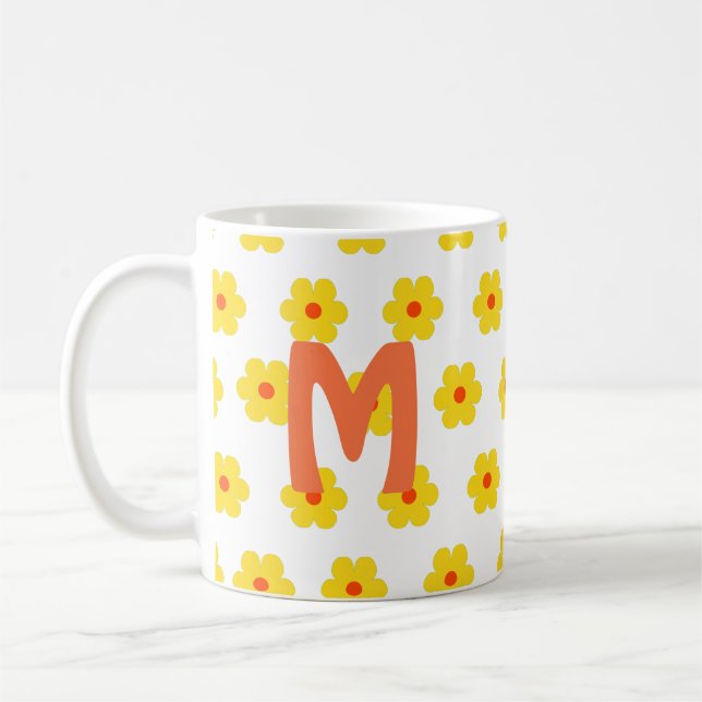 Taza De Café monograma floral minimo elegante (Izquierda)