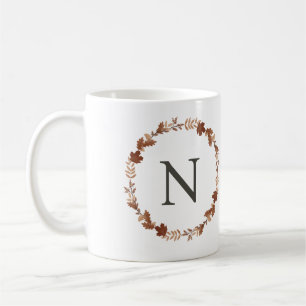 Taza De Café Monograma floral personalizado Café Mug
