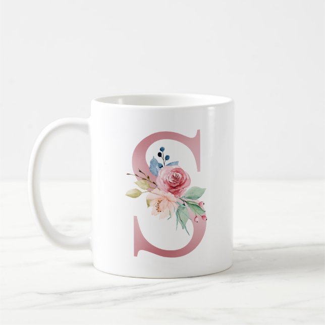 Taza De Café Monograma floral S Mug (Izquierda)
