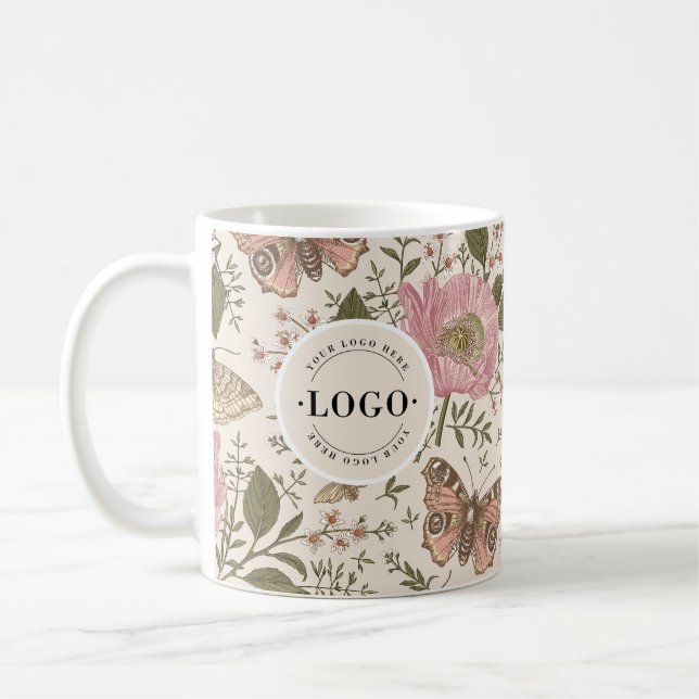 Taza De Café Monograma florero botánico moderno (Izquierda)