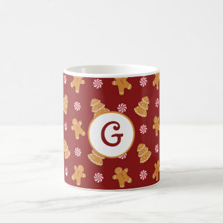 Taza De Café Monograma 'G' Gingerbread Navidades mug