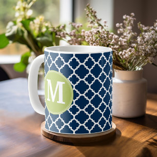Taza De Café Monograma geométrico del personalizado del modelo