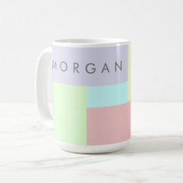 Taza De Café Monograma geométrico pastel moderno