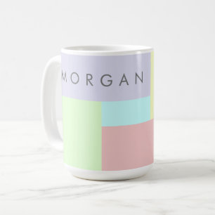 Taza De Café Monograma geométrico pastel moderno