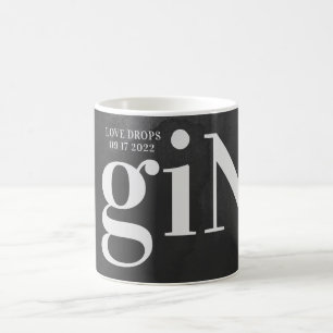 Taza De Café Monograma grande gris arte moderno audaz